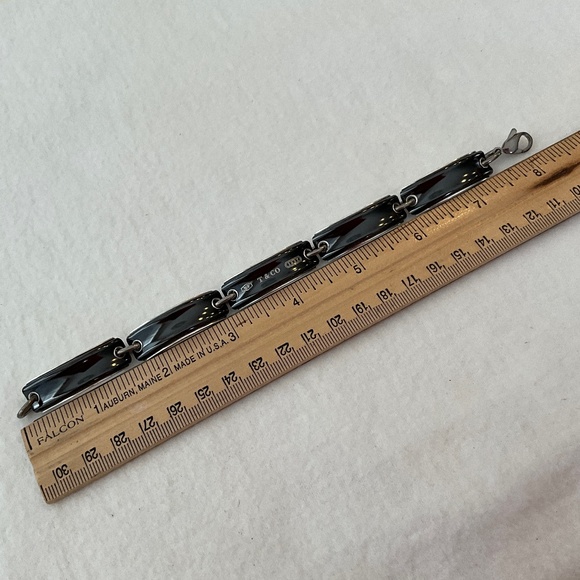 TIFFANY & CO. Vintage 1837 Silver & Midnight Titanium Bar Link Bracelet - Picture 9 of 16